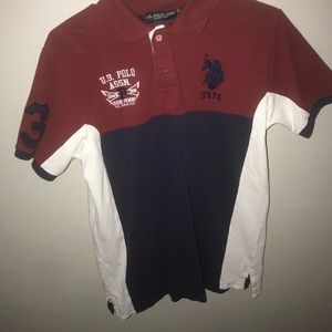Us Polo AssN red, white and black shirt